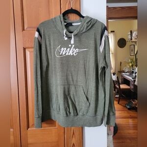 Nike Heathered Olive Army Green Lightweight Hoodie Top XXL